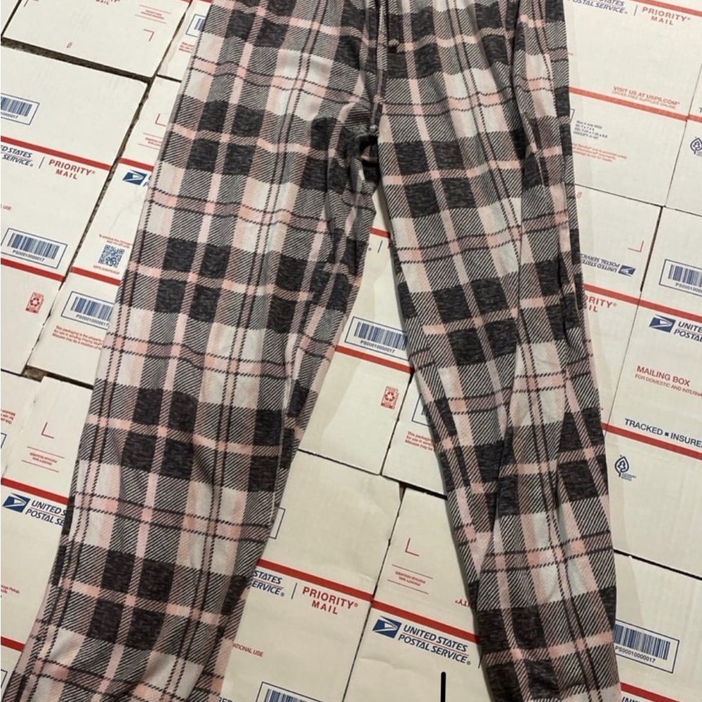 Women’s Pink and Black Plaid Pajama Pants - Cozy Sleepwear